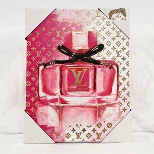 Design District Designer Perfume Wall Art With Gold Glitter NWT